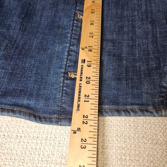 Chicos Denim Button Up Jean Jacket Statement Sleeves Size 2 Large - Picture 9 of 12